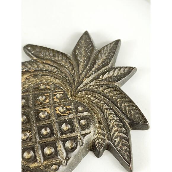 Brass Welcome Door Sign Pineapple Design 9 1/2" Entry Plaque 90s Home Decor - Picture 10 of 13